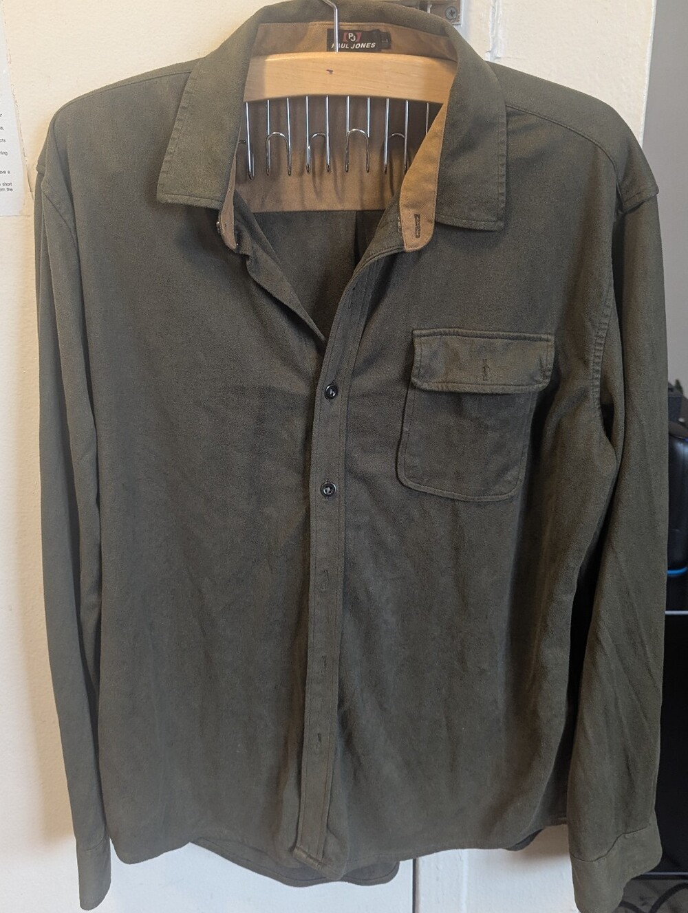 Paul Jones feux-suede Button-Up Shirt